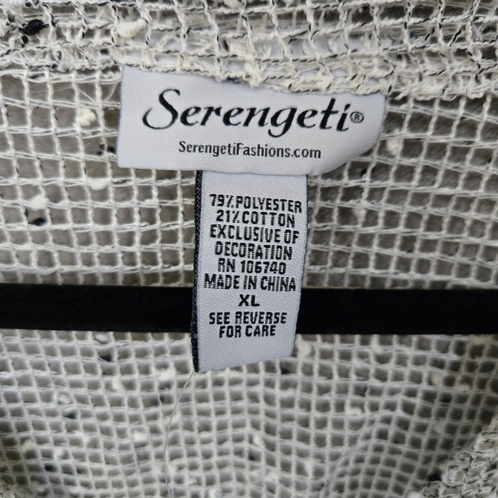Serengeti Open Knit Cardigan XL Neutral Boho Coastal Layer Top Lagenlook Resort - Picture 3 of 6